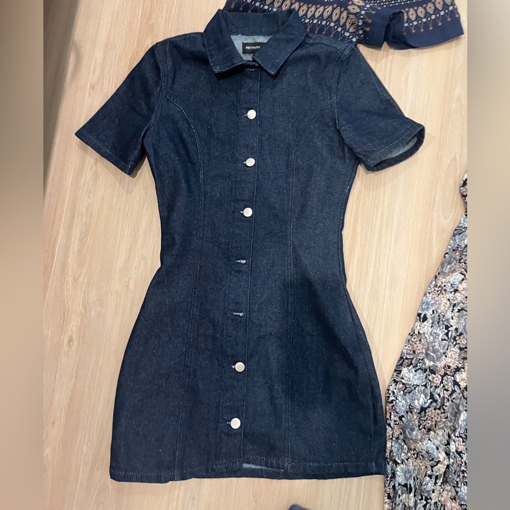 Petite denim dress